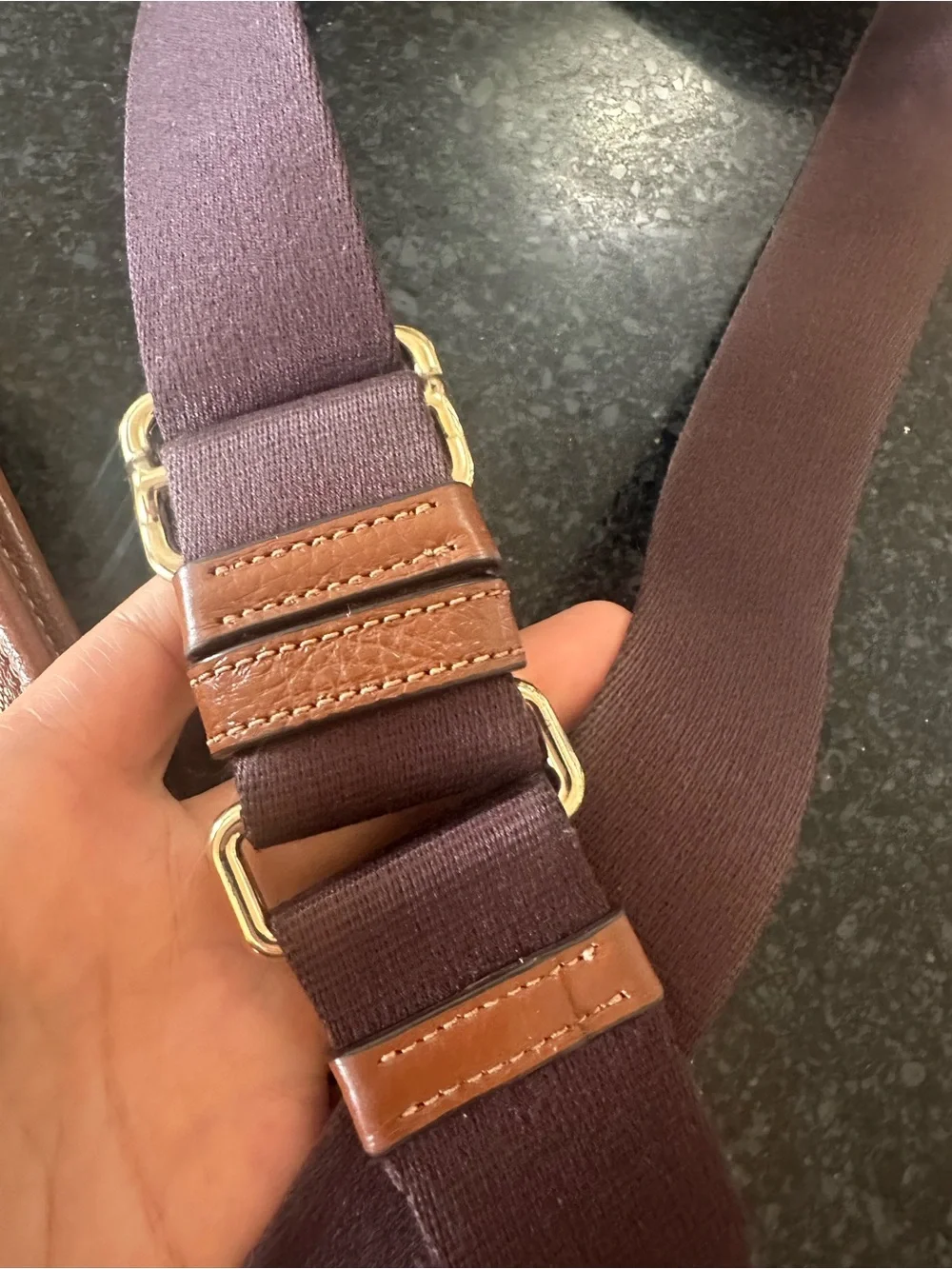 Coach Heritage Stripe Signature Crossbody Swingpack Khaki Brown